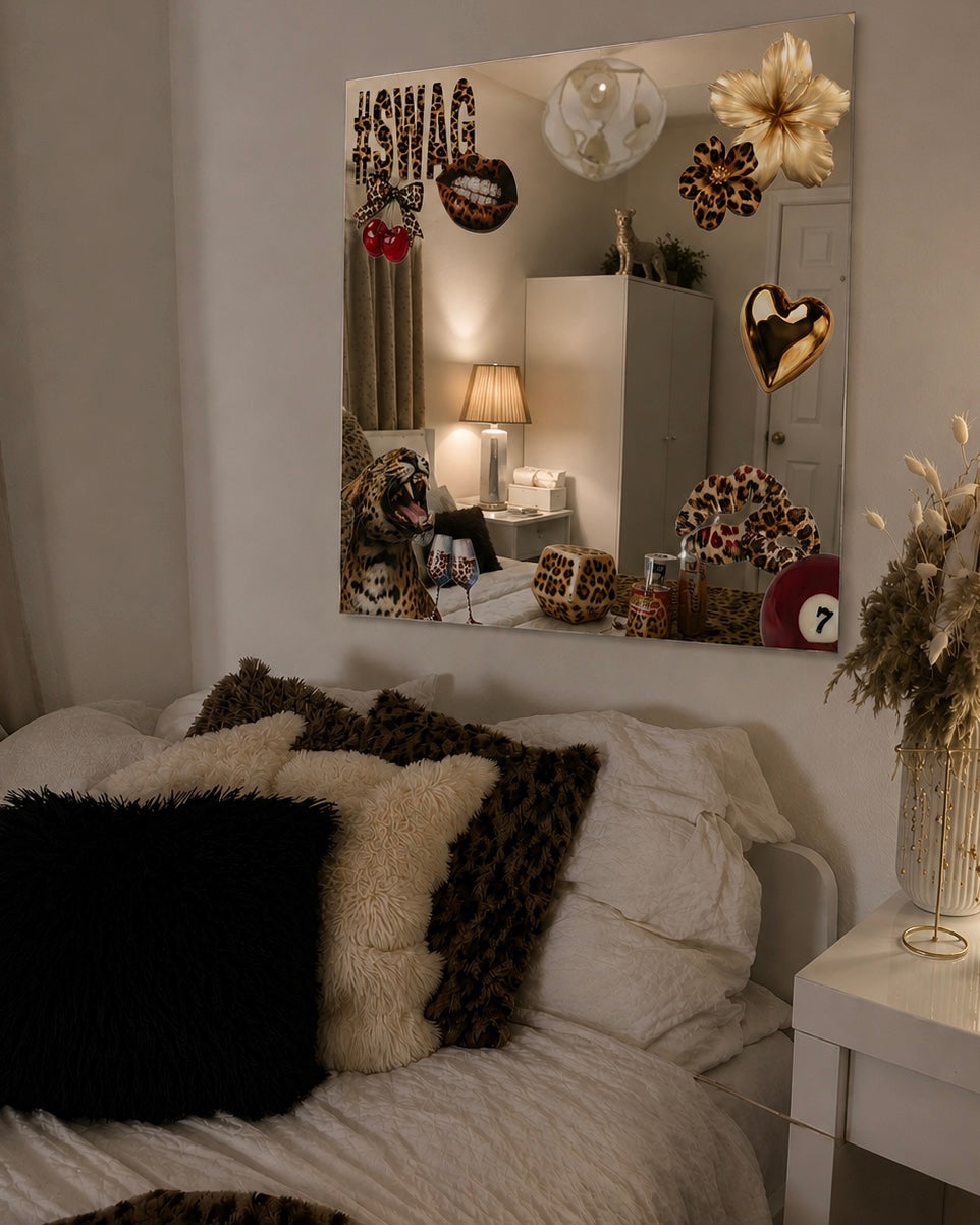 Customisable Leopard Glam Mirror 🐆
