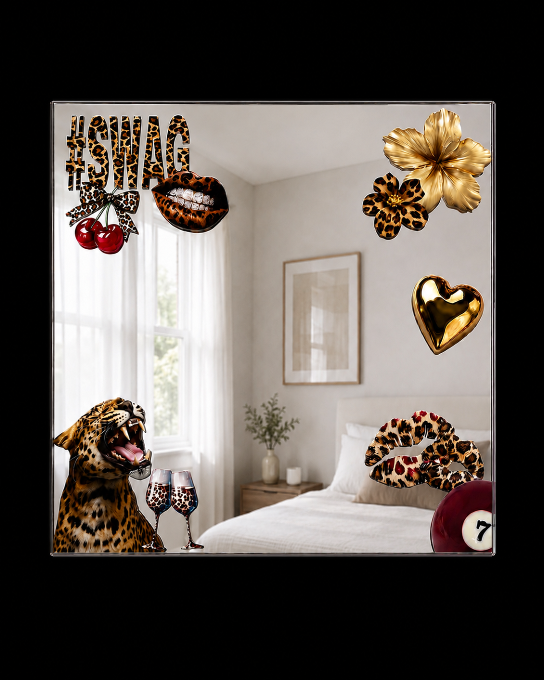 Customisable Leopard Glam Mirror 🐆